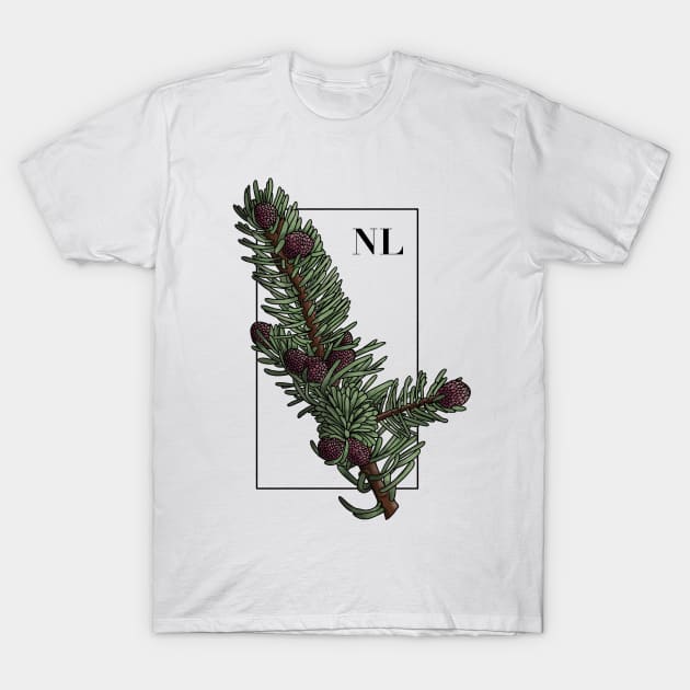 Newfoundland and Labrador - Black Spruce T-Shirt by Mystic Design Studio